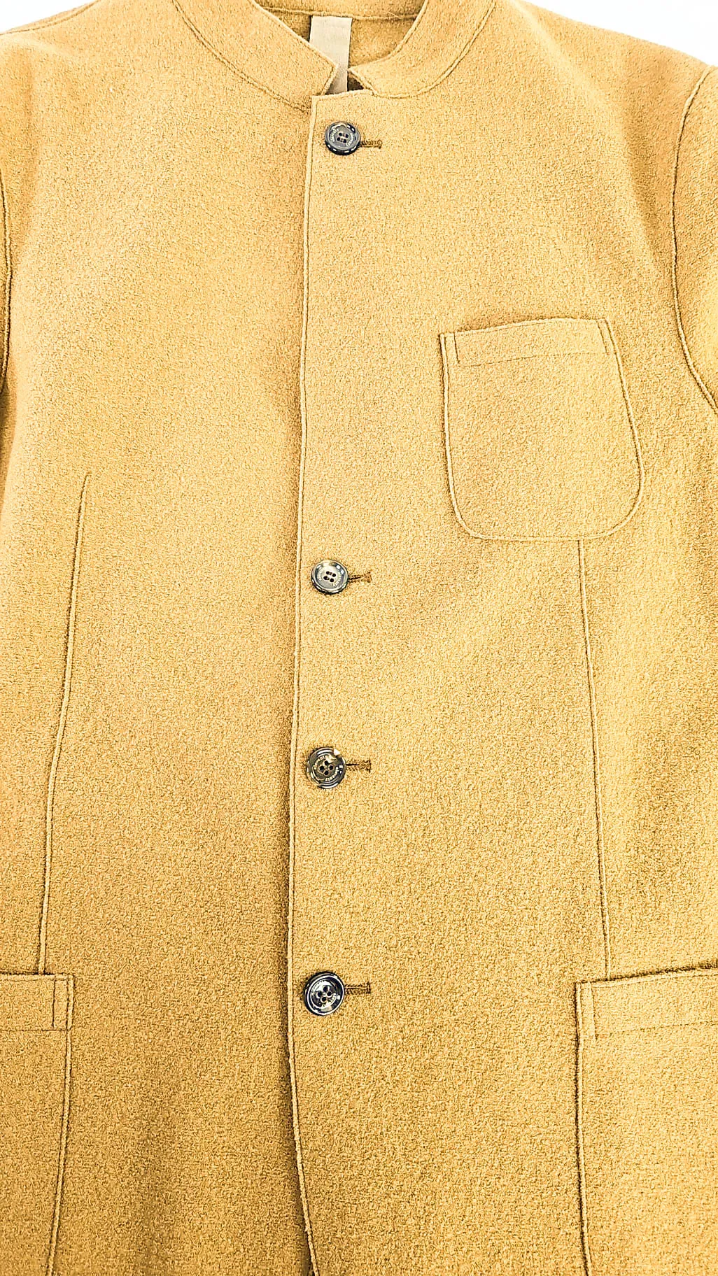 $1,045 ELEVENTY - CAMEL Unlined Notch Lapel / Mandarin Jacket Blazer - 44 (54EU)