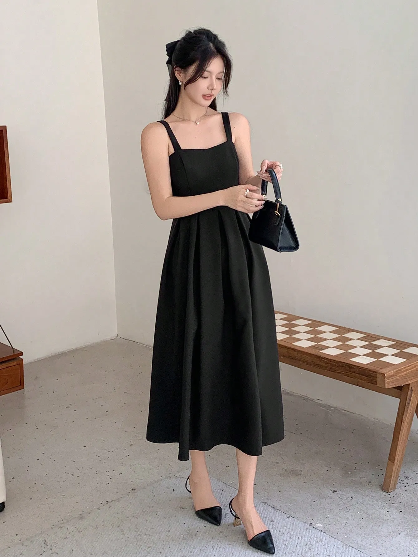 2 pcs Suit Jacket And Spaghetti Strap Dress