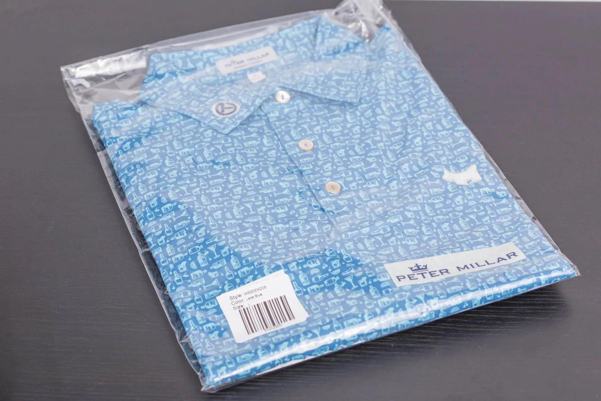 2020 Mardi Gras Tour Tech Bourbon Street Print Lake Blue Polo Shirt