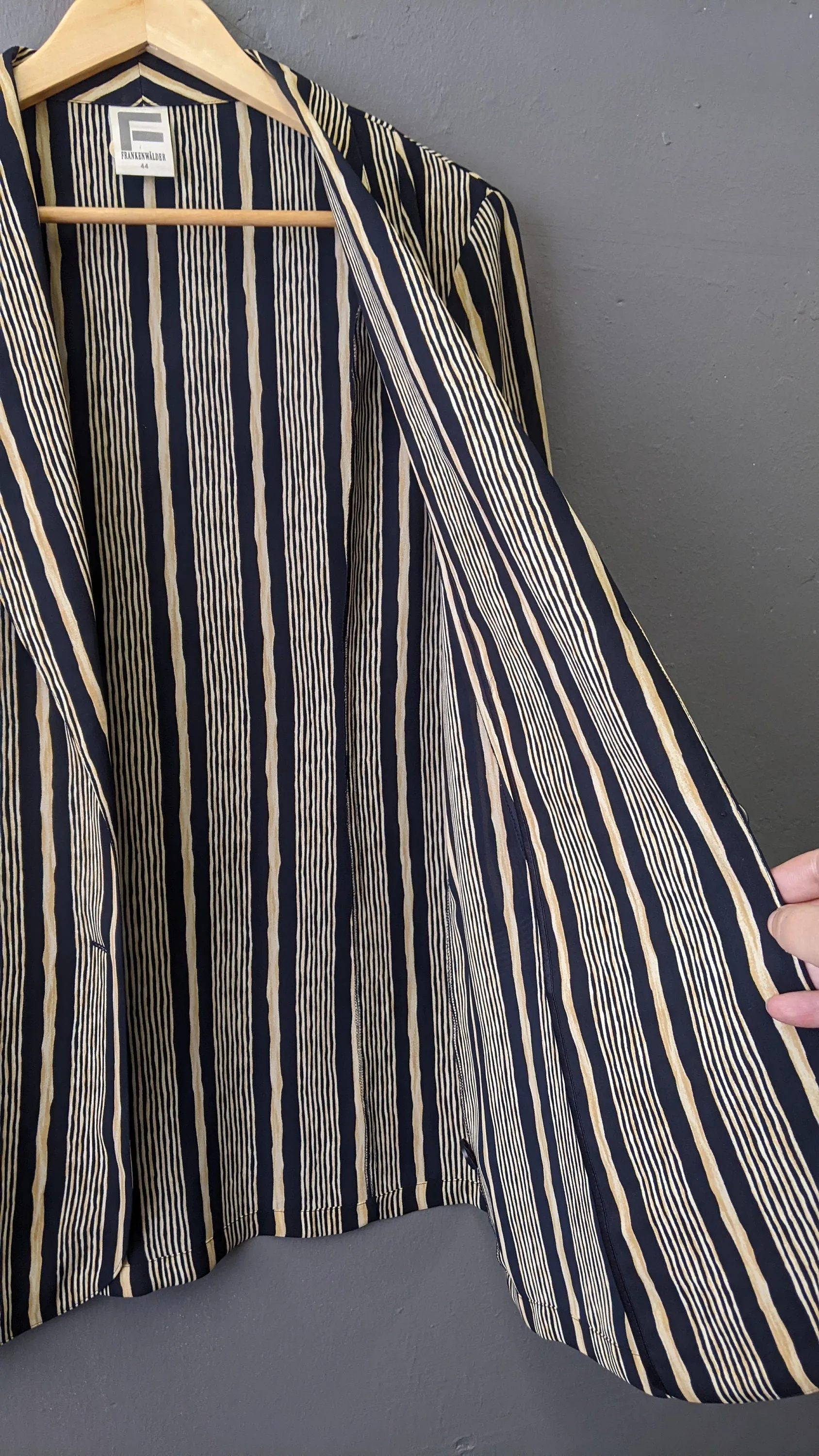 80s Vertical Striped Blazer, Lightweight Summer Jacket, Plus Size XL