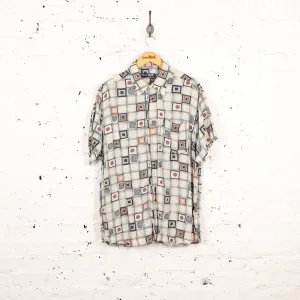 90s Check Patterned Shirt - Beige - L