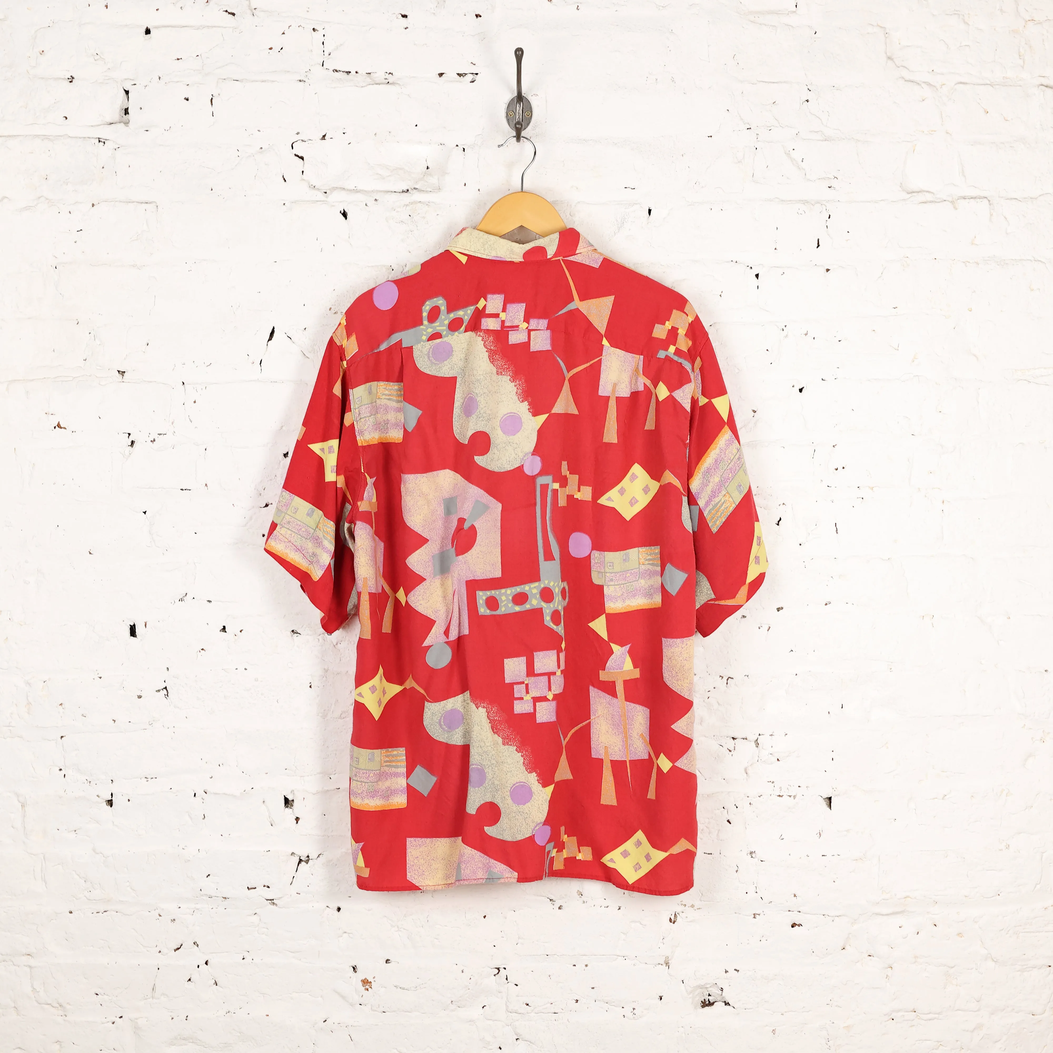 90s Pattern Shirt - Red - XL