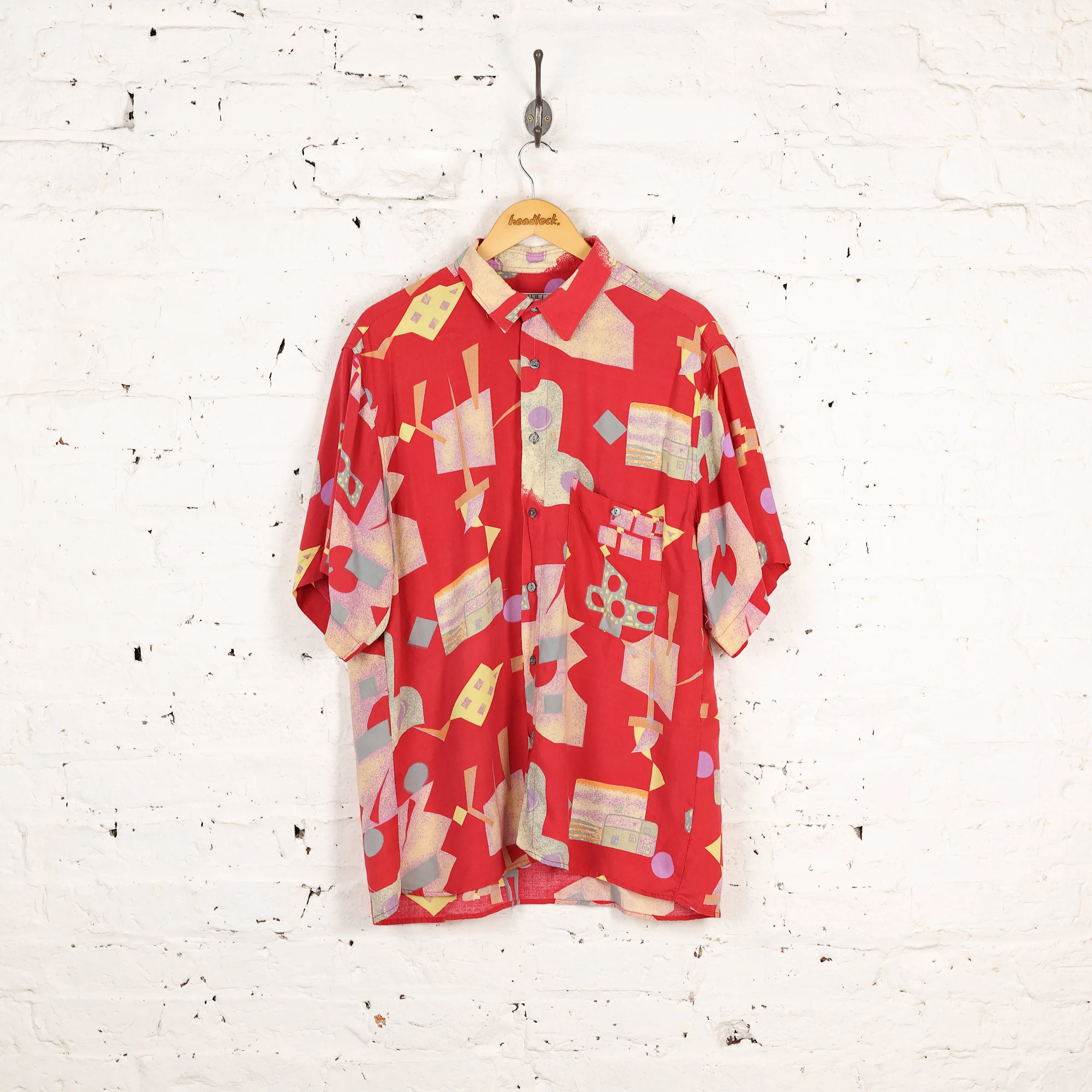 90s Pattern Shirt - Red - XL