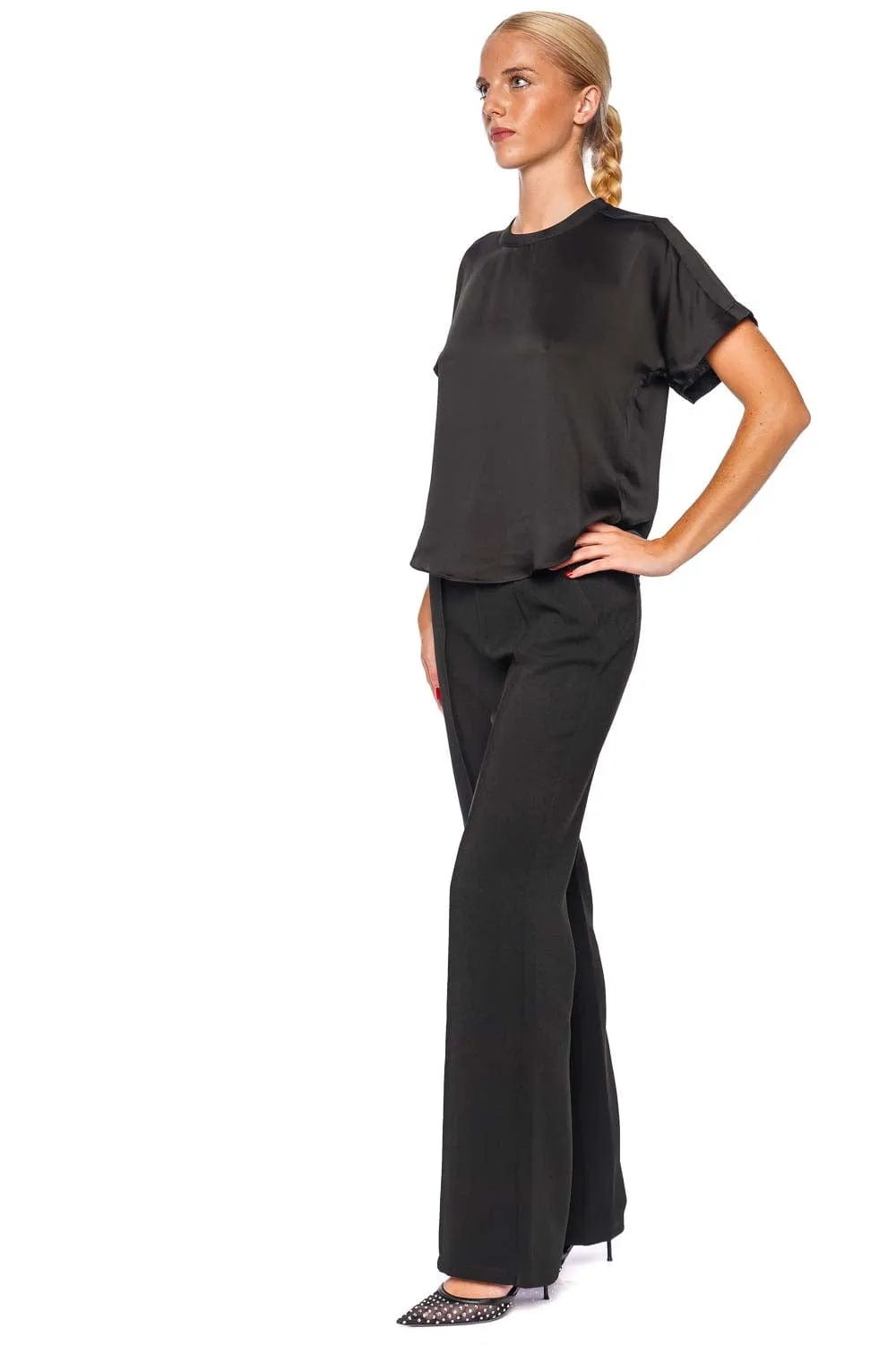Addy Black Short Sleeve Combo Tee