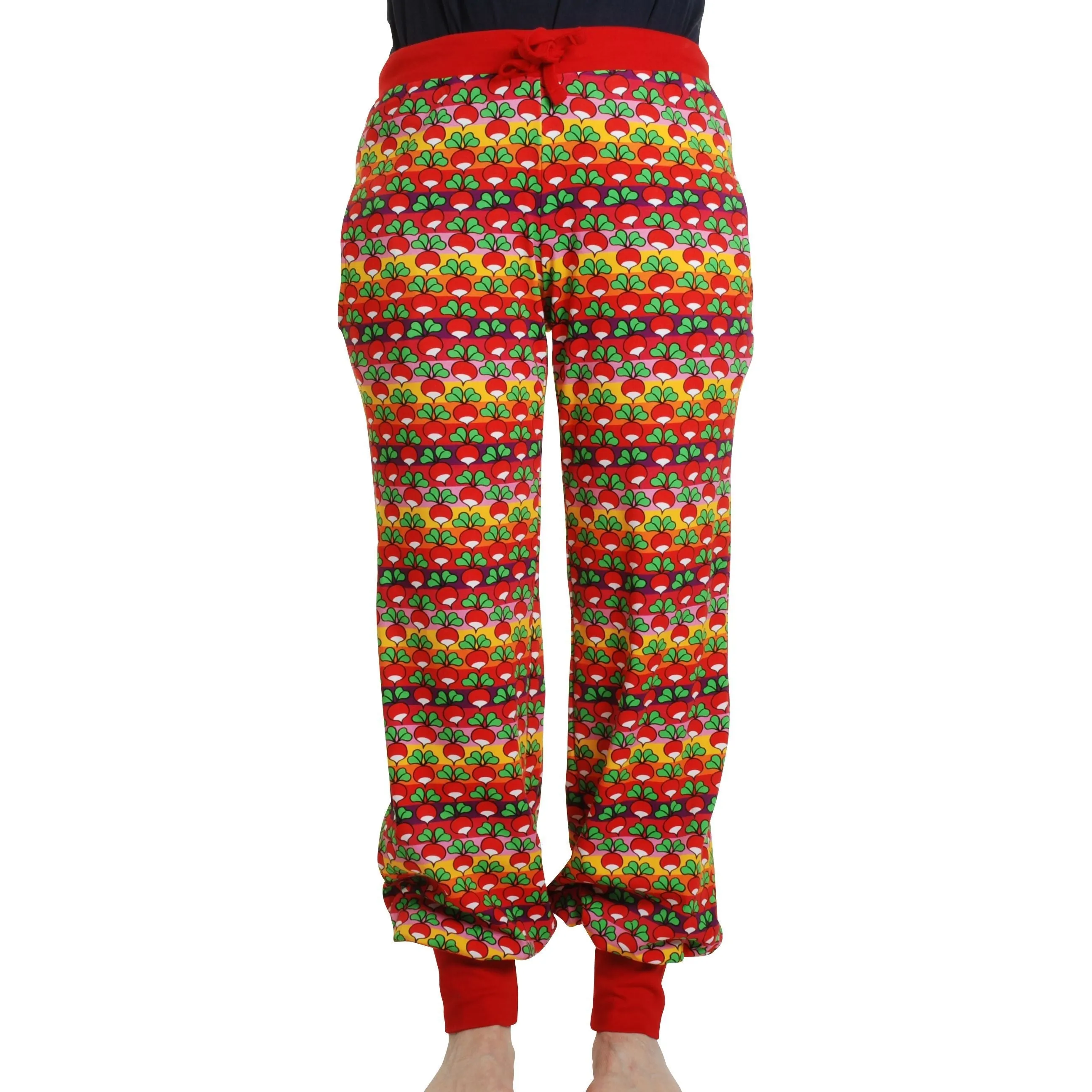 Adult's Radish Stripe - Poppy Red Baggy Pants