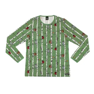 Adult's Woodpecker Long Sleeve Shirt in Moss - 1 Left Size L