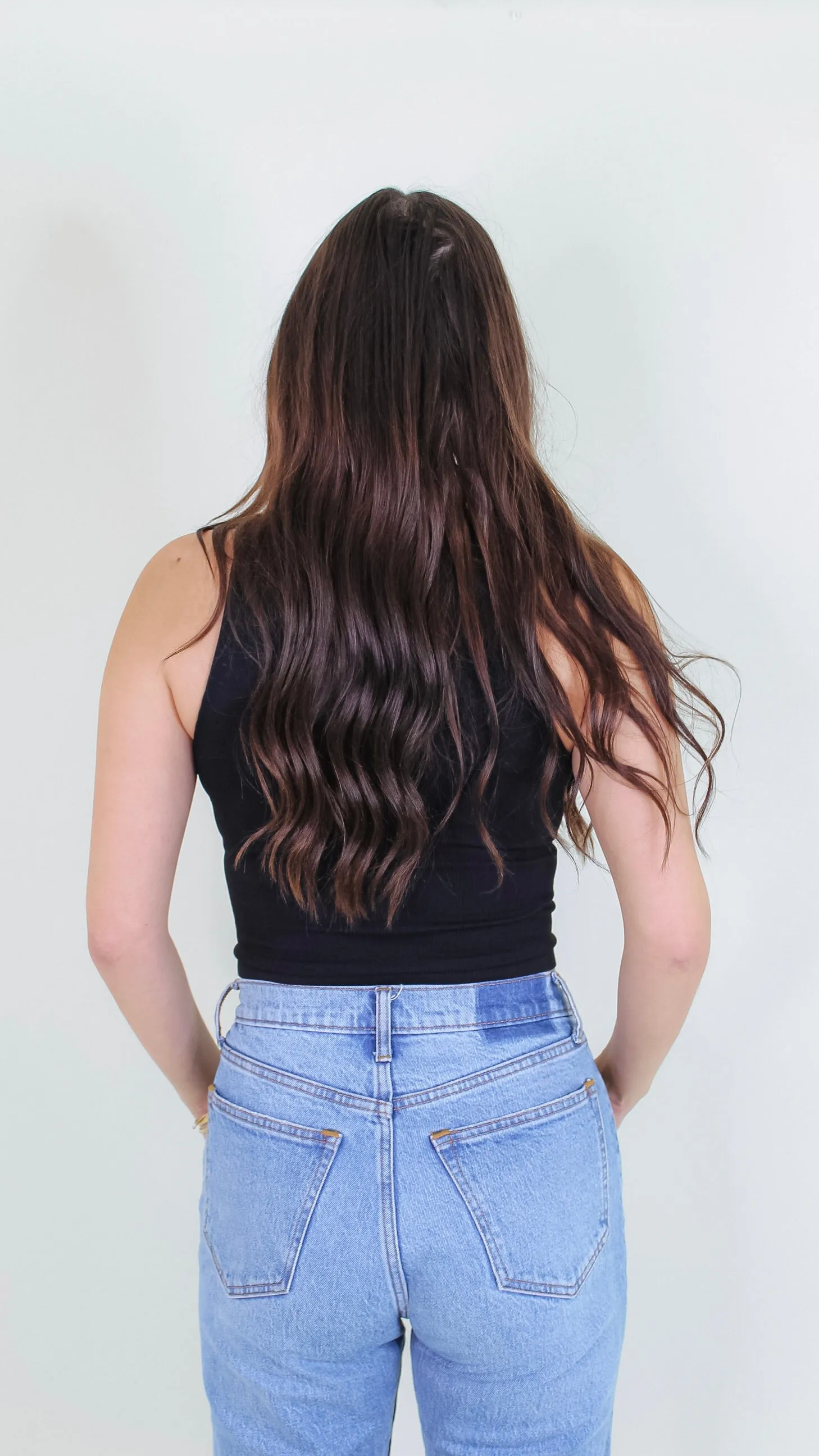 Aimee Ribbed Highneck Crop Top - Black