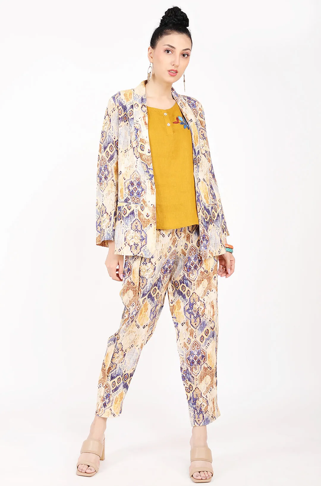 Ajrakh Print Blazer Set