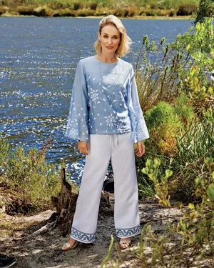 ALBERIC Embroidered Viscose Tunic Top