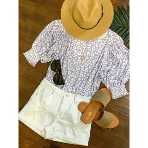 All About You Round Neck Knit Top with 3/4 Sleeves - Lavender