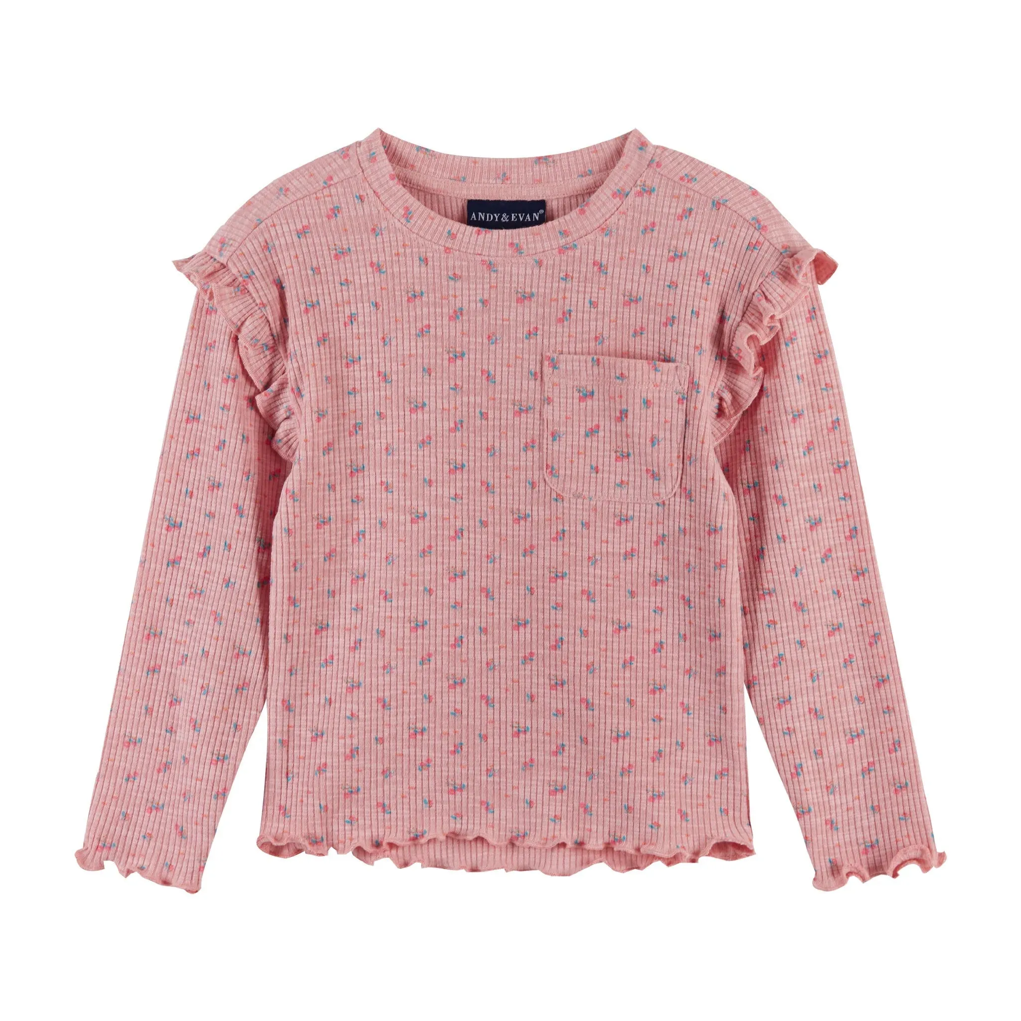 Andy & Evan Pink Floral Long Sleeve Tee