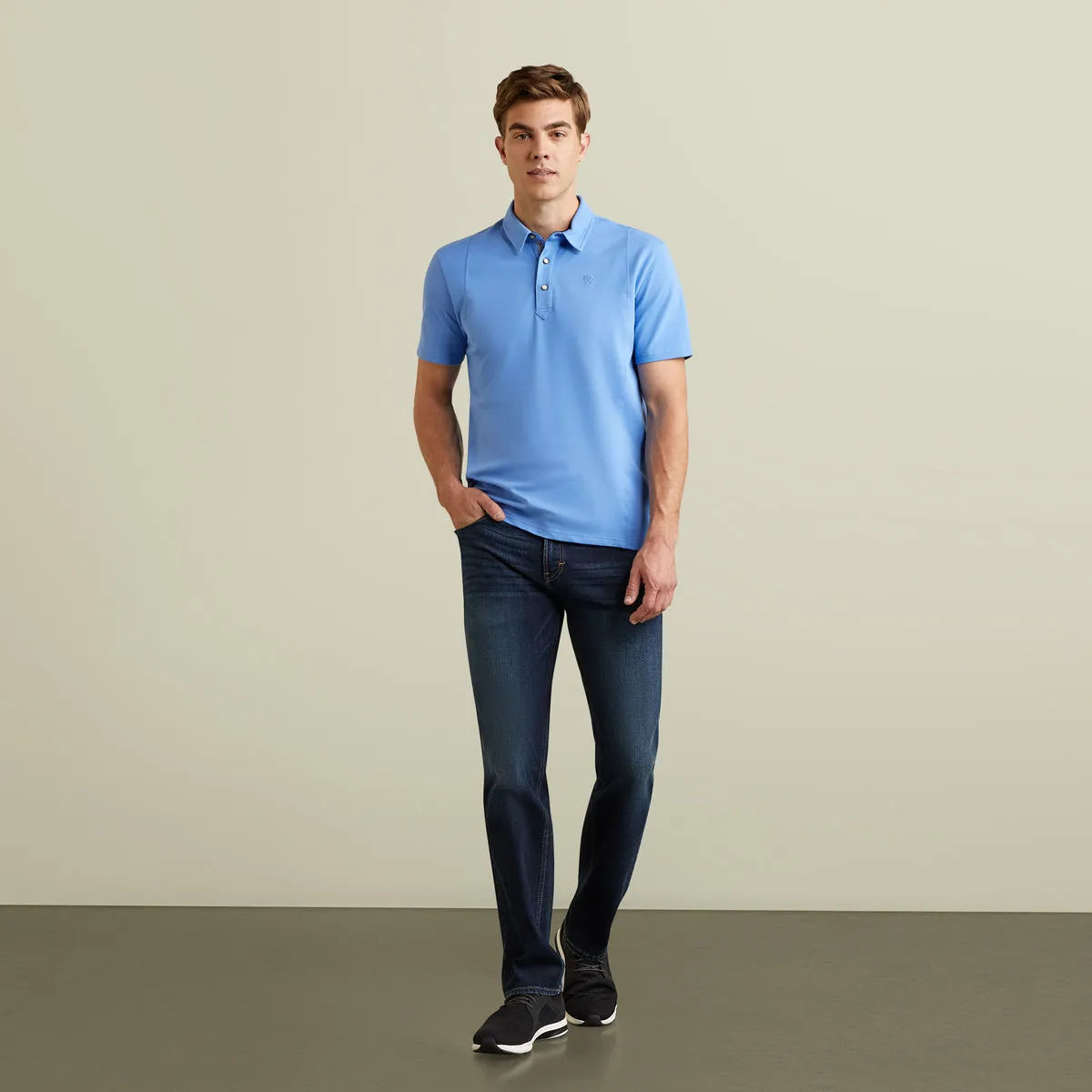 Ariat Men's Medal Polo - Light Blue