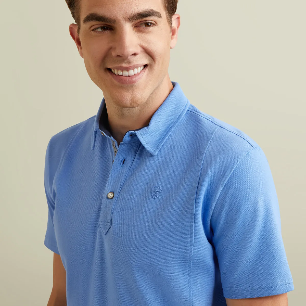 Ariat Men's Medal Polo - Light Blue