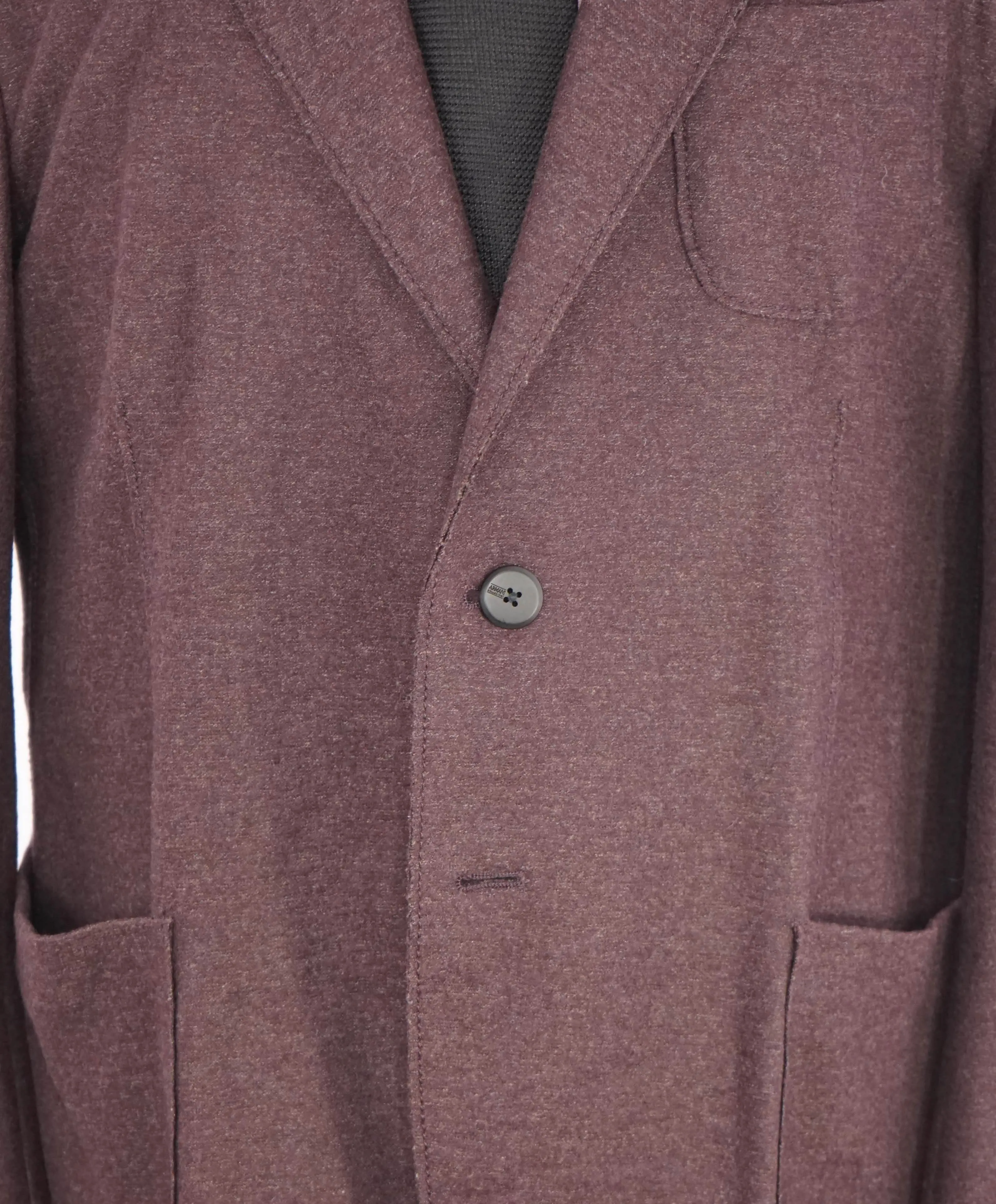 ARMANI COLLEZIONI - Unlined Burgundy Melange Sweater / Blazer - 42R