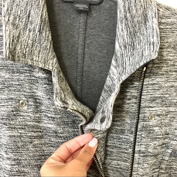 Armani Exchange Zip Motto Jacket - Black/Grey - M