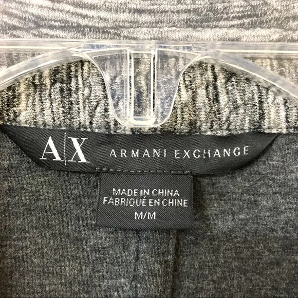 Armani Exchange Zip Motto Jacket - Black/Grey - M