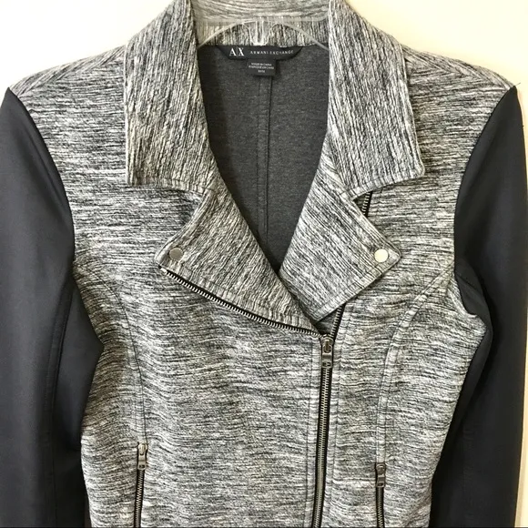 Armani Exchange Zip Motto Jacket - Black/Grey - M