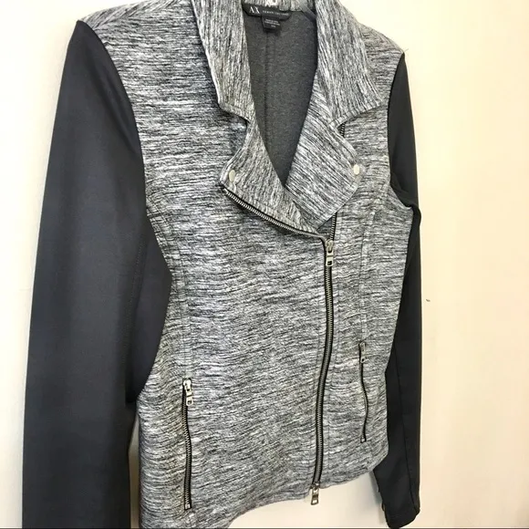 Armani Exchange Zip Motto Jacket - Black/Grey - M