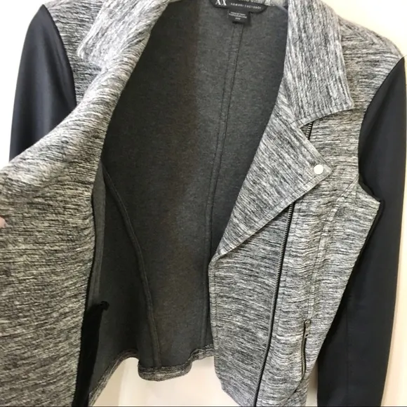 Armani Exchange Zip Motto Jacket - Black/Grey - M
