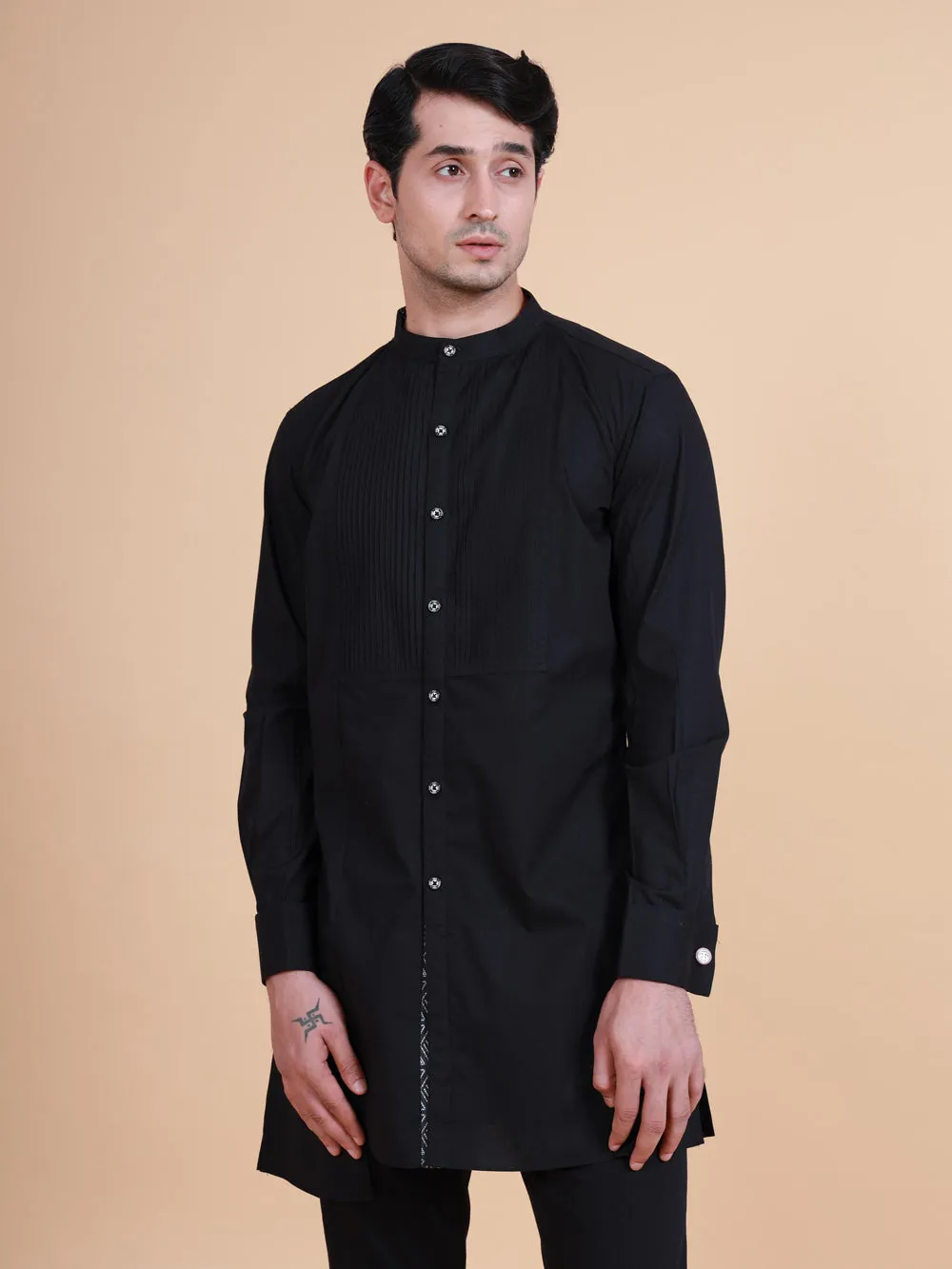 Asymmetric Front Open Kurta Shirt