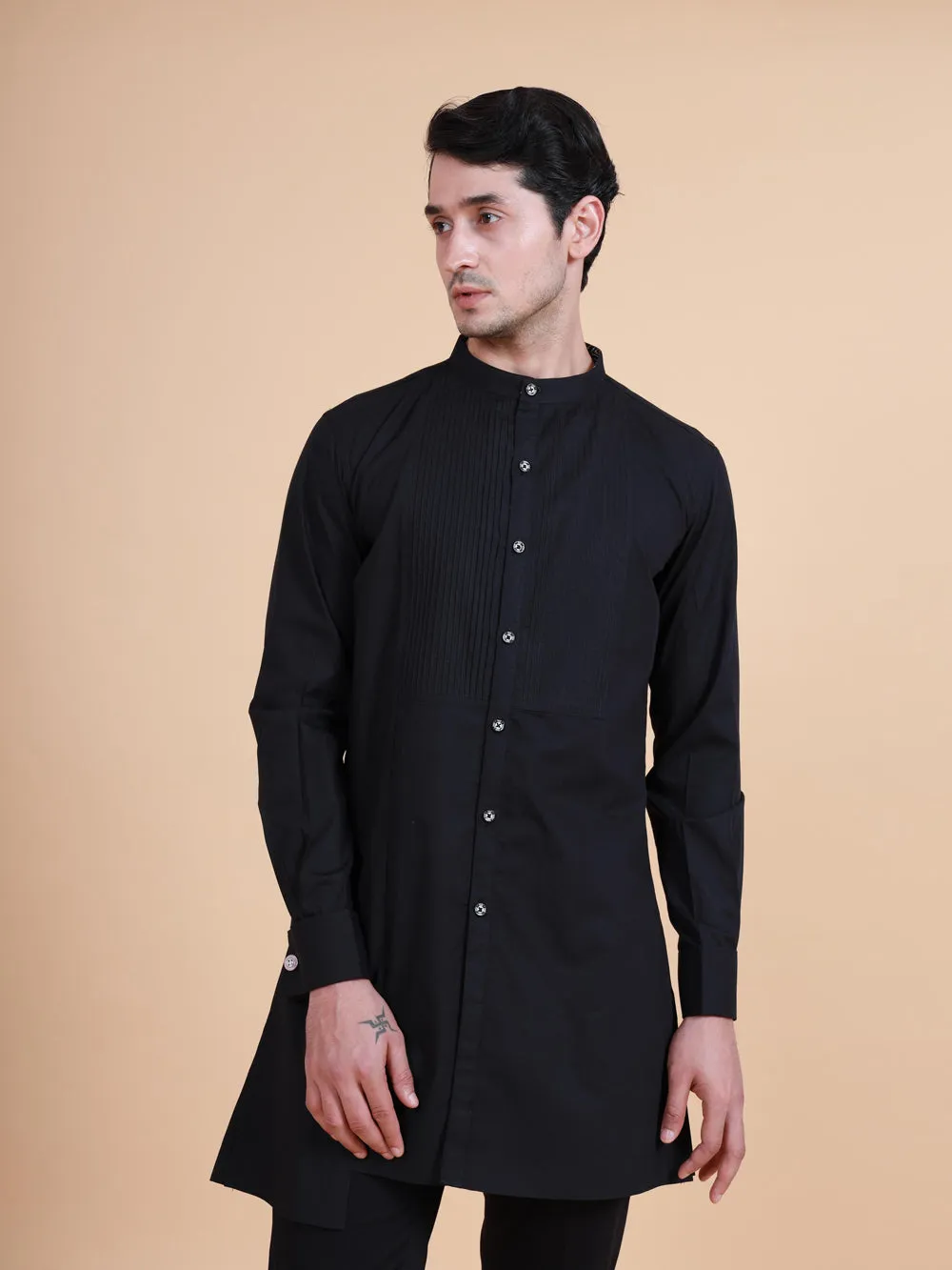 Asymmetric Front Open Kurta Shirt