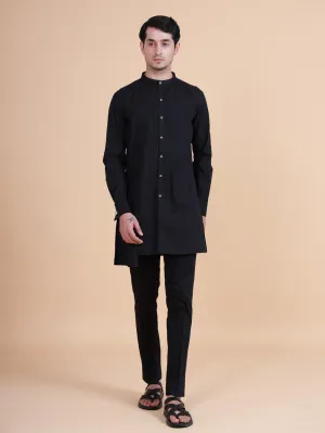 Asymmetric Front Open Kurta Shirt