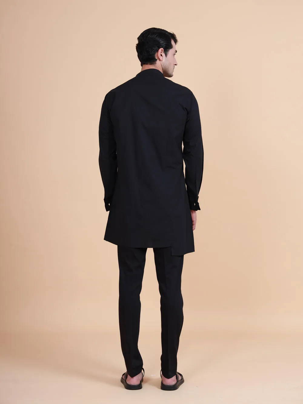 Asymmetric Front Open Kurta Shirt