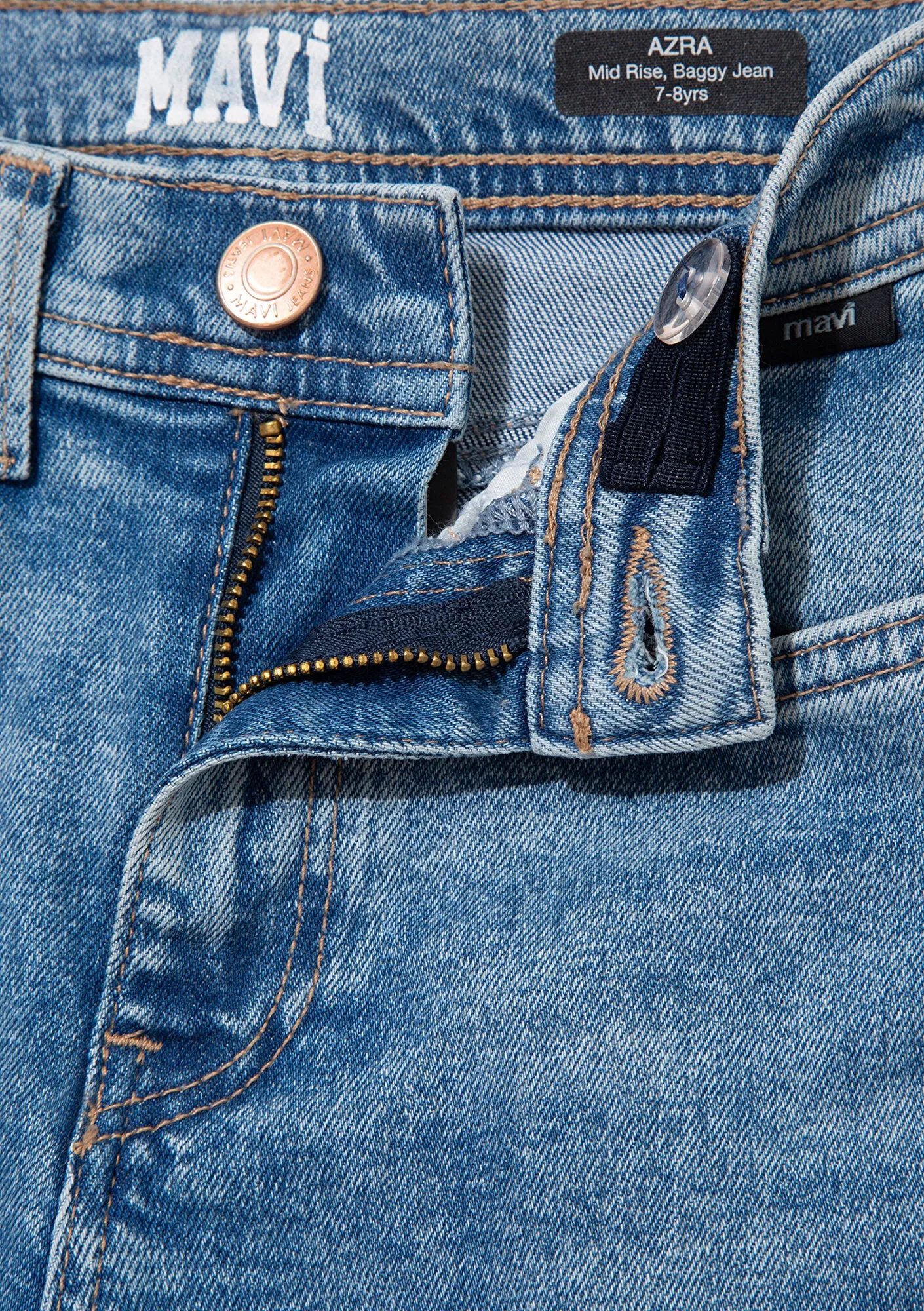 Azra Mid Blue Denim  Jean Pants