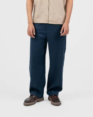 Baggy 100% Linen Pants Navy
