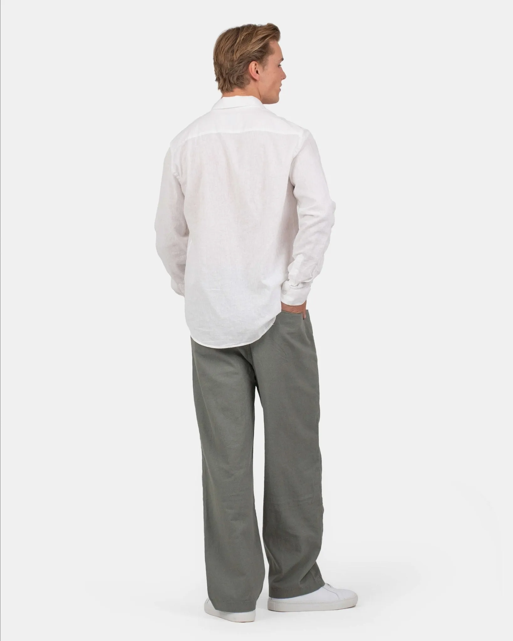 Baggy Linen Pants Army