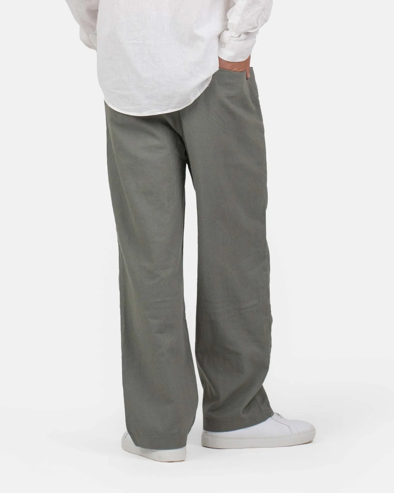 Baggy Linen Pants Army