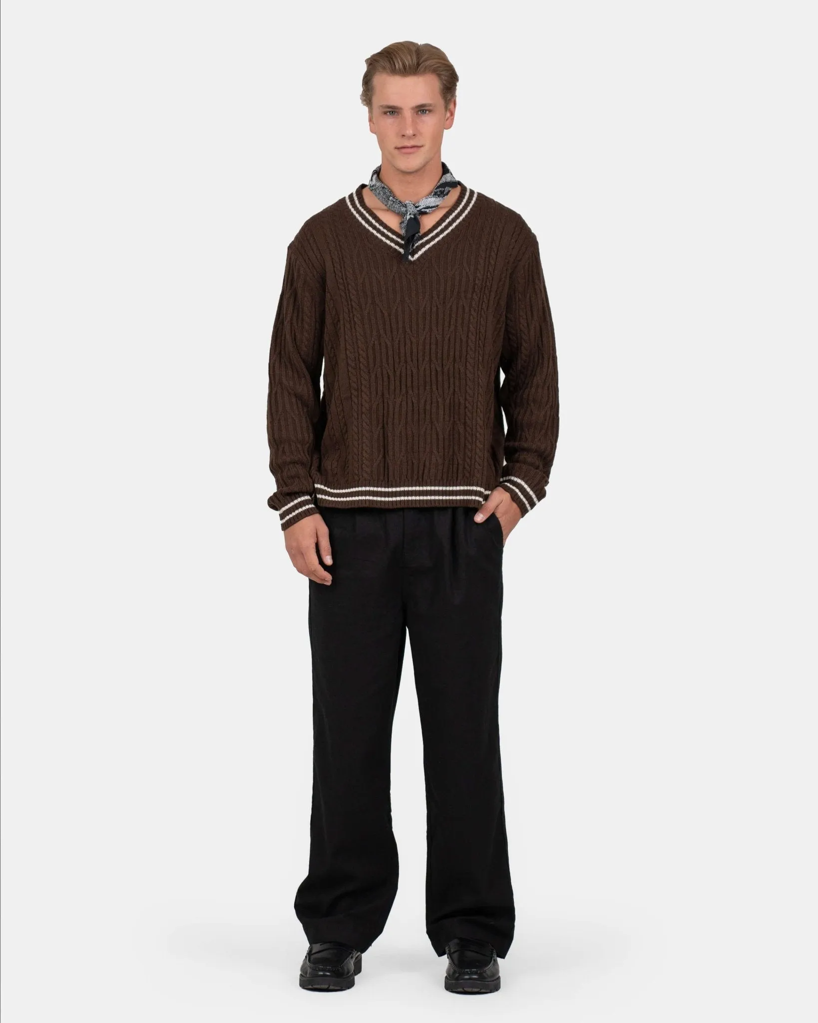 Baggy Linen Pants black