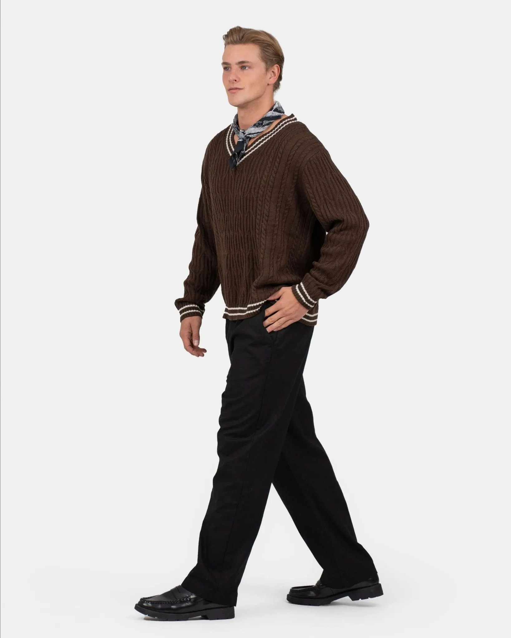 Baggy Linen Pants black