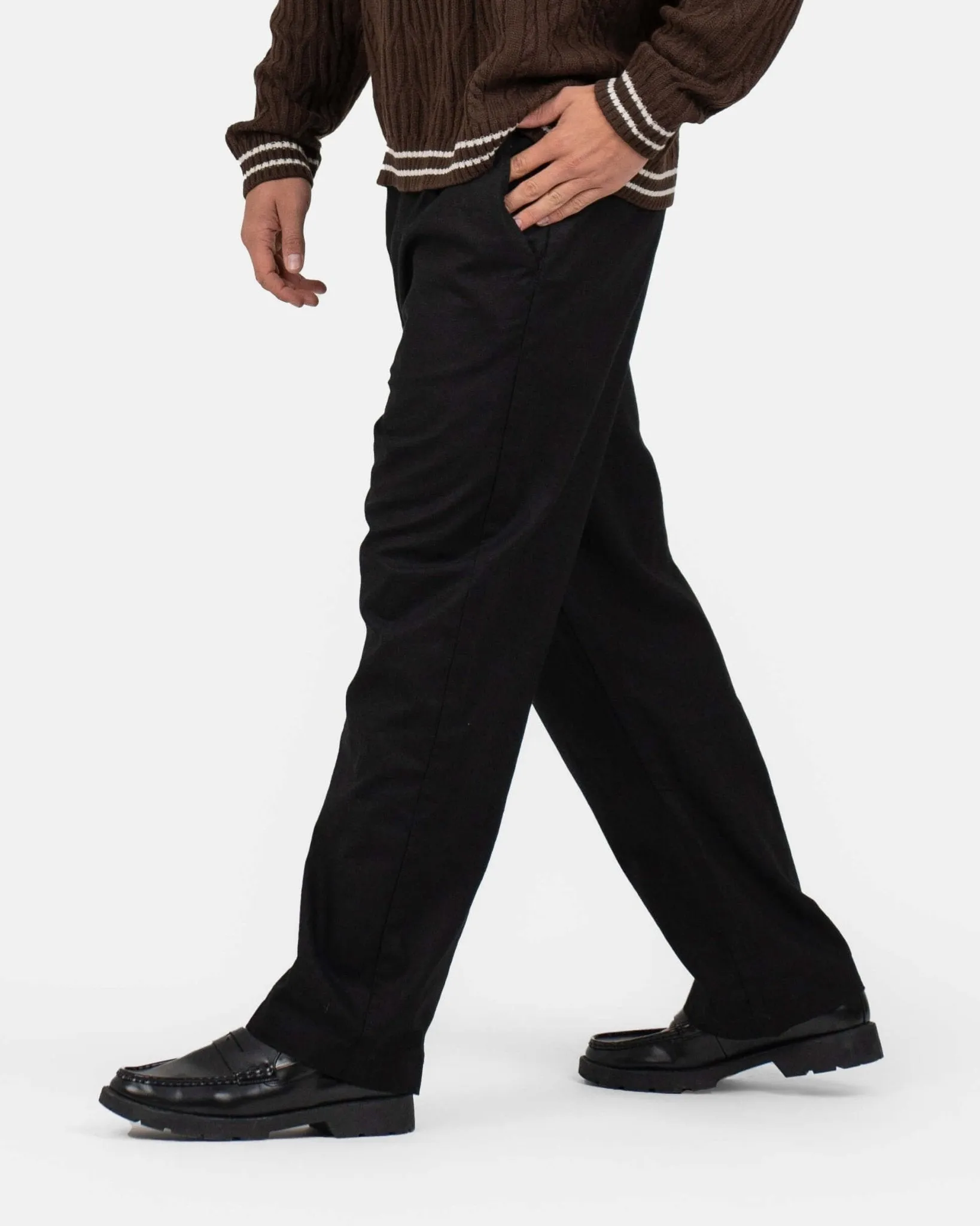 Baggy Linen Pants black