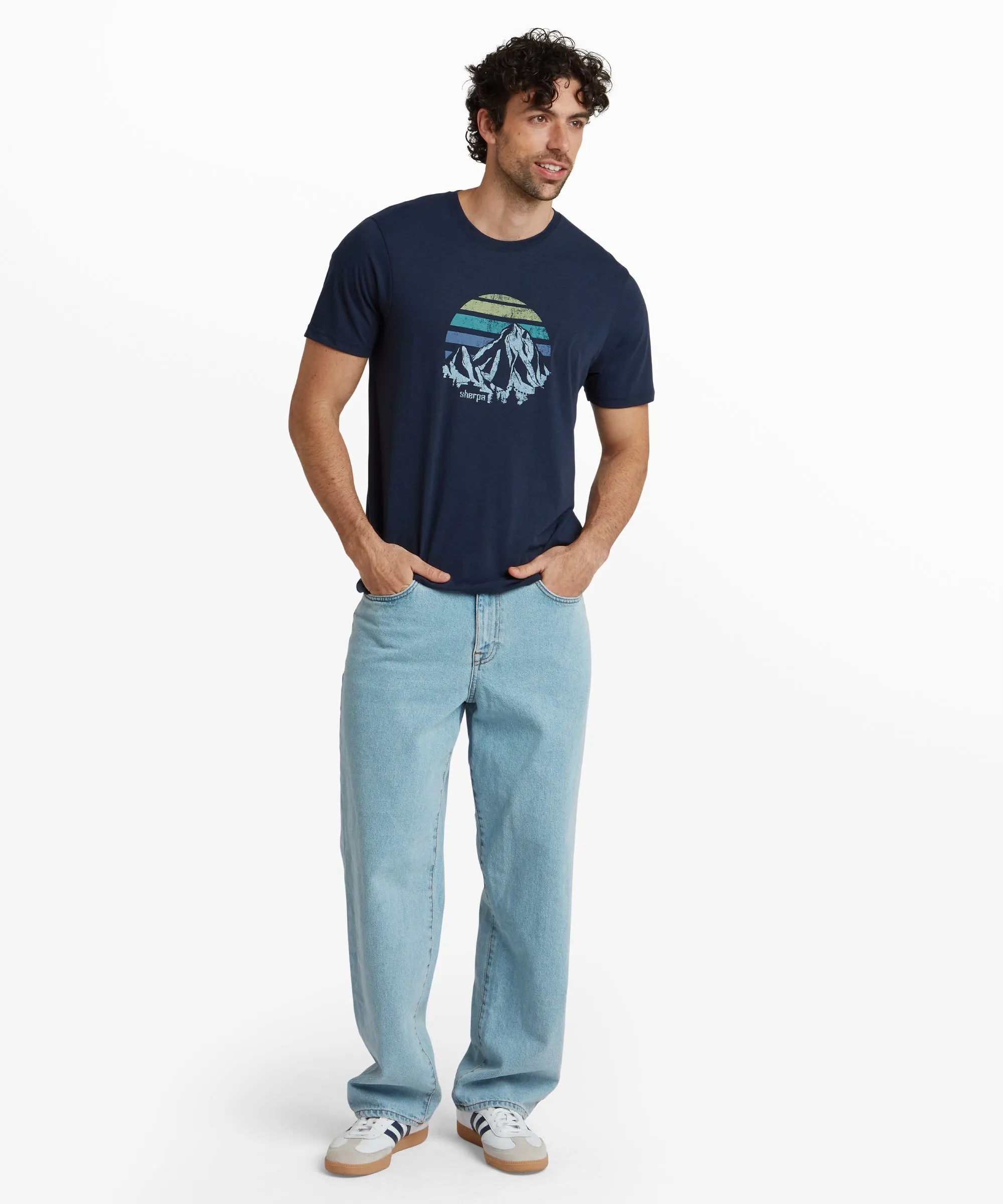 Bali Retro Sunset T-Shirt - Rathee Blue