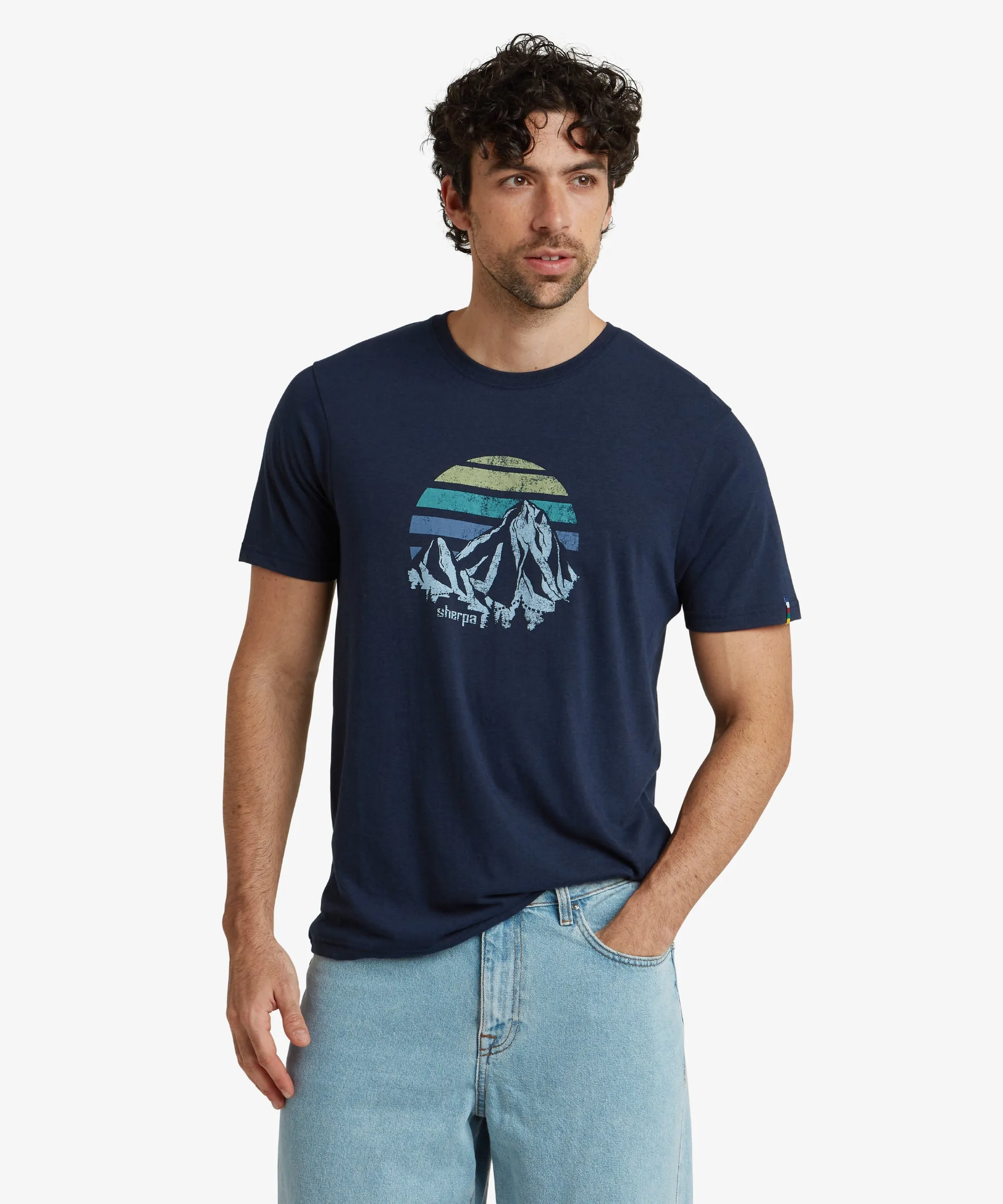 Bali Retro Sunset T-Shirt - Rathee Blue