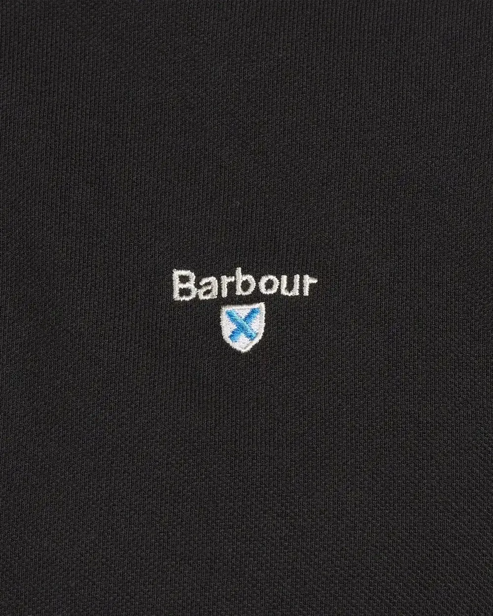 Barbour Mens Tartan Pique Polo Shirt Black