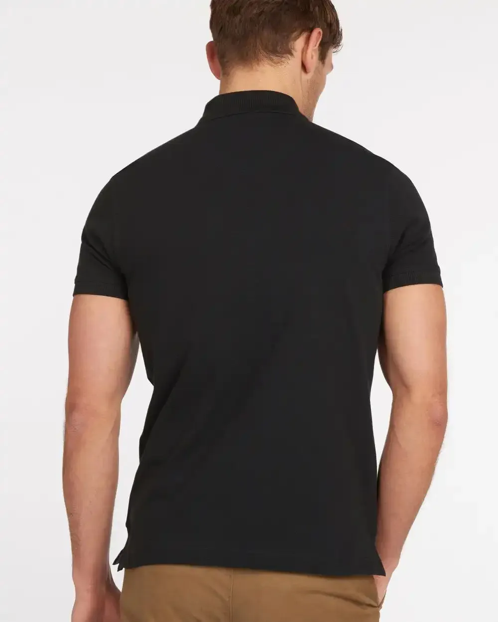 Barbour Mens Tartan Pique Polo Shirt Black