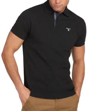 Barbour Mens Tartan Pique Polo Shirt Black