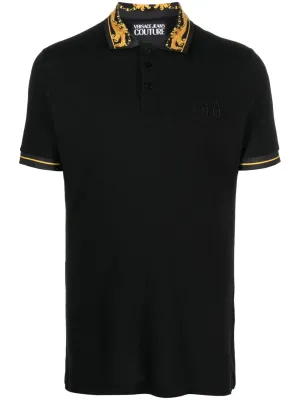 baroque-pattern polo shirt