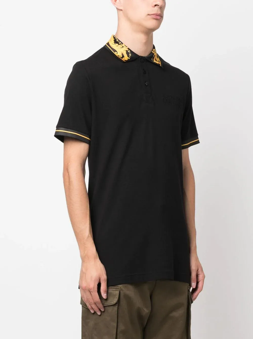 baroque-pattern polo shirt