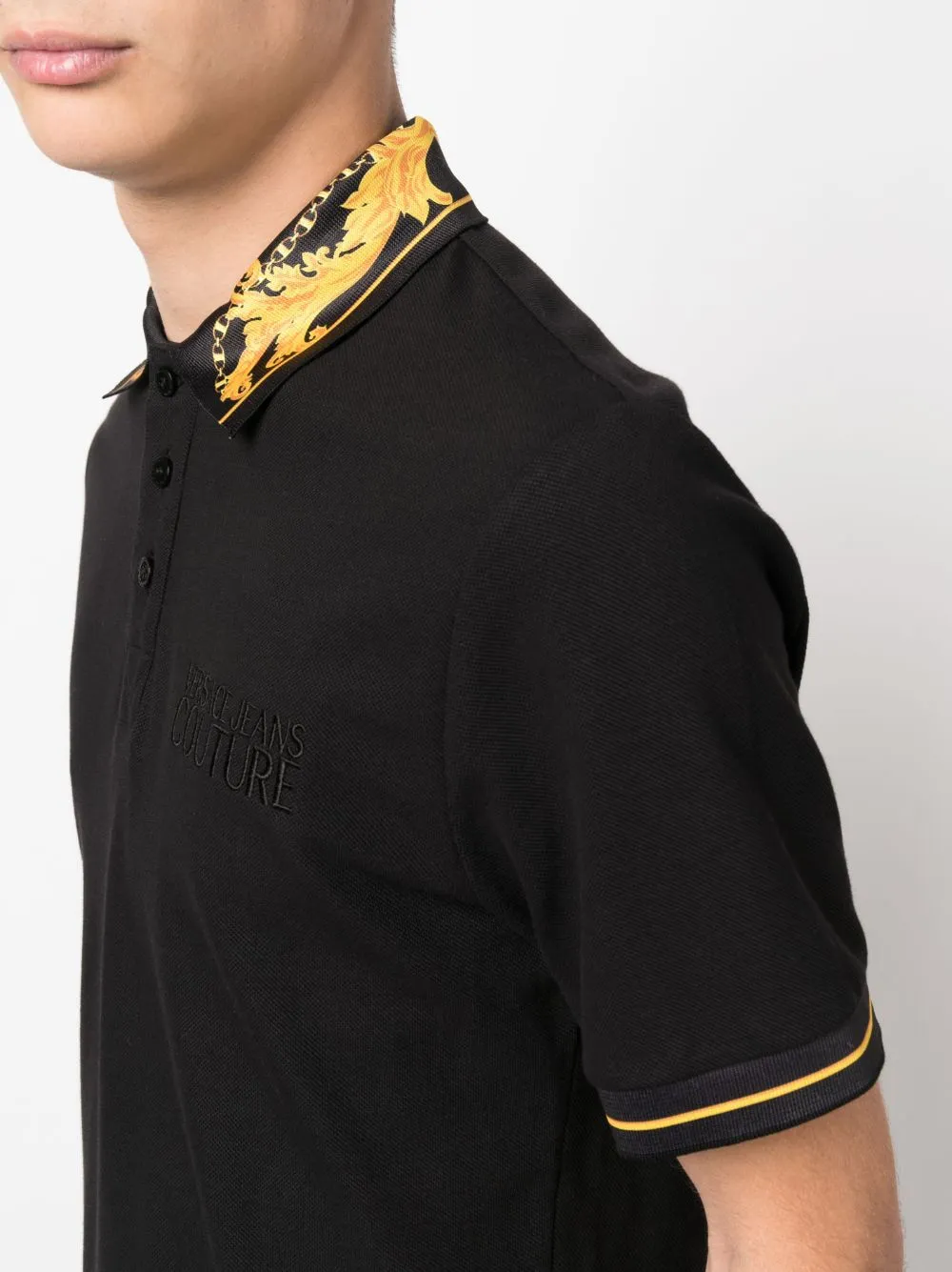 baroque-pattern polo shirt