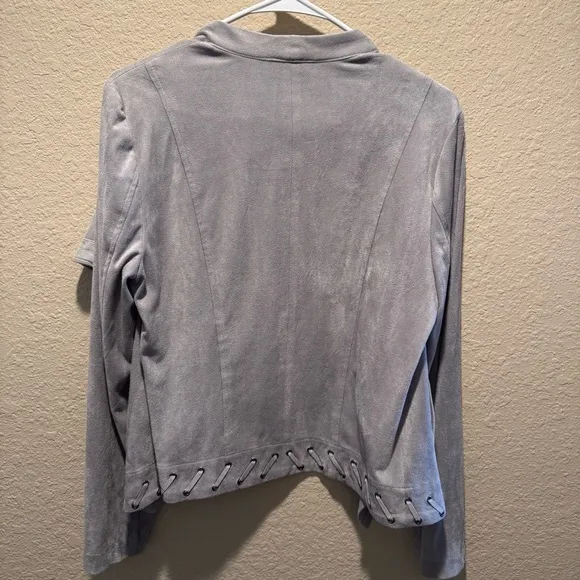 BB Dakota Gray Suede Blazer with Waterfall Lapels size M