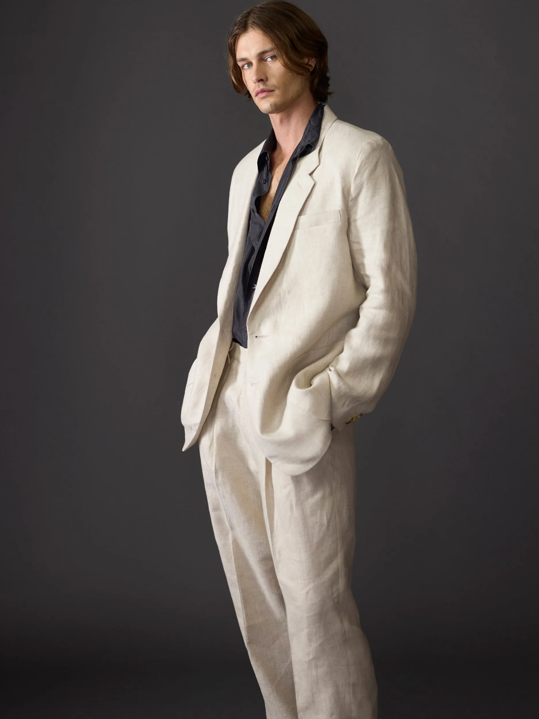Beige Avalon Irish Linen Blazer