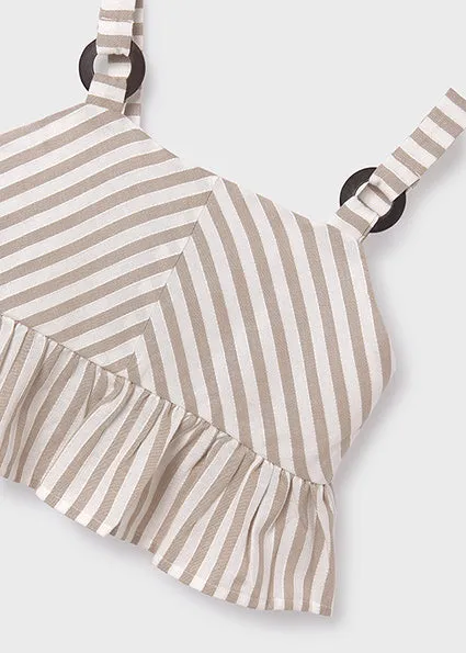 Beige Stripes Loose Shirt