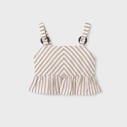 Beige Stripes Loose Shirt