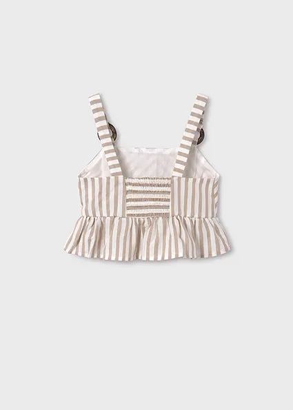 Beige Stripes Loose Shirt
