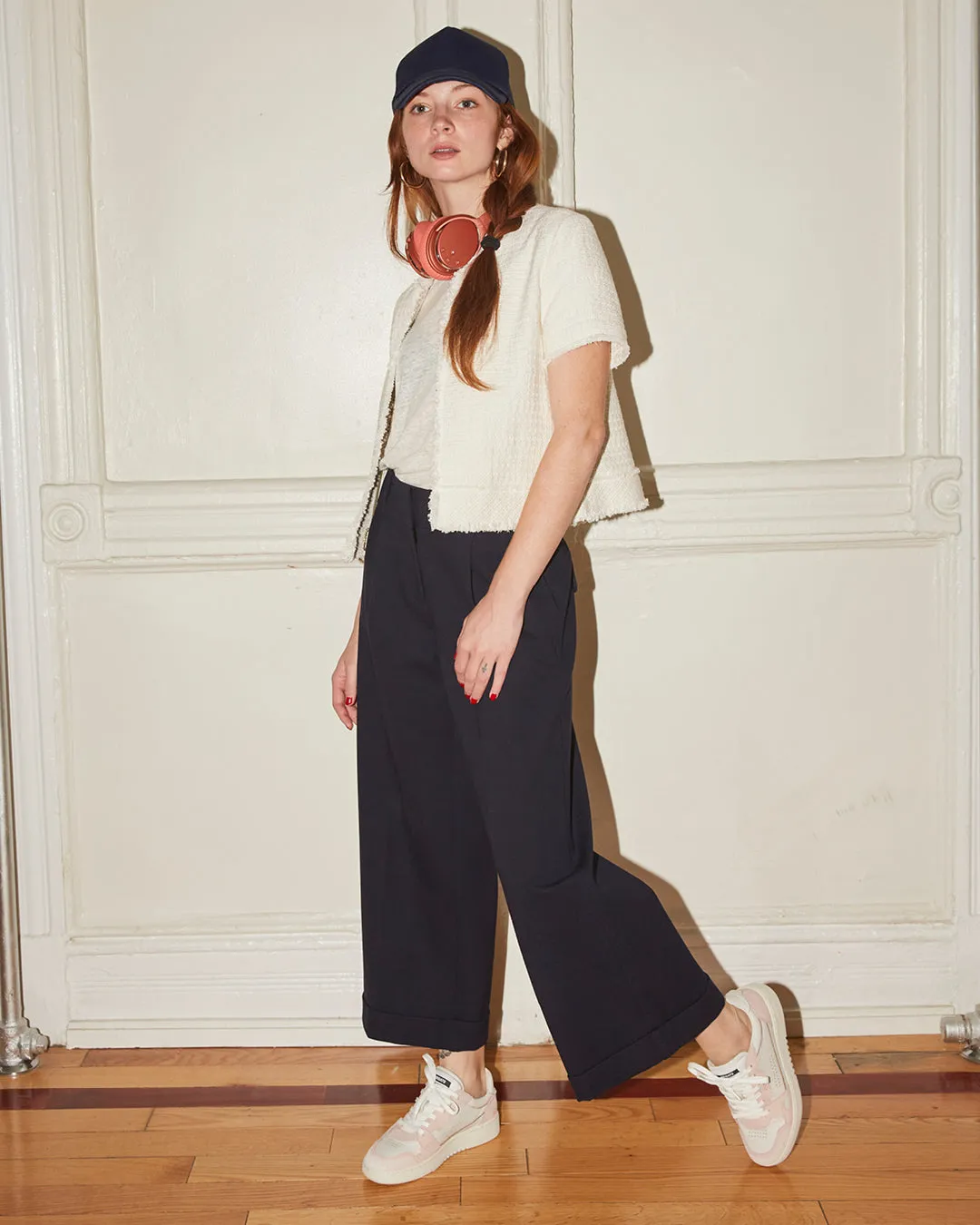 Beverly Wide-leg Pant in Navy