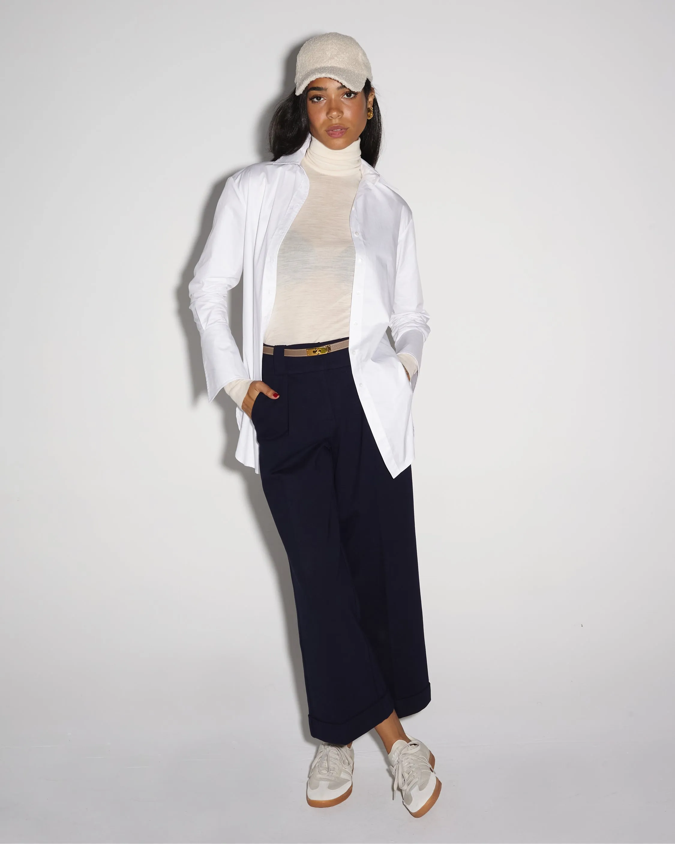 Beverly Wide-leg Pant in Navy