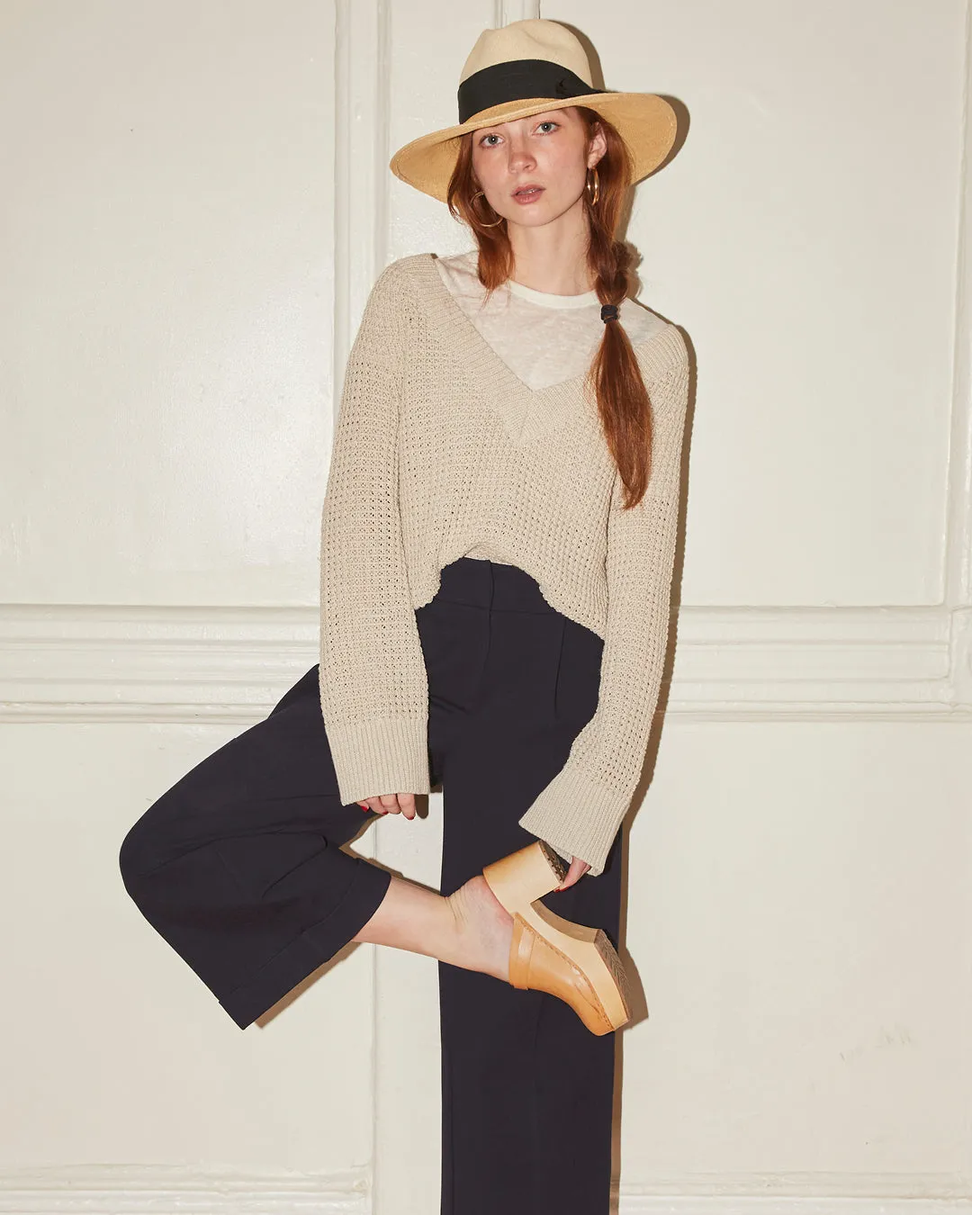 Beverly Wide-leg Pant in Navy